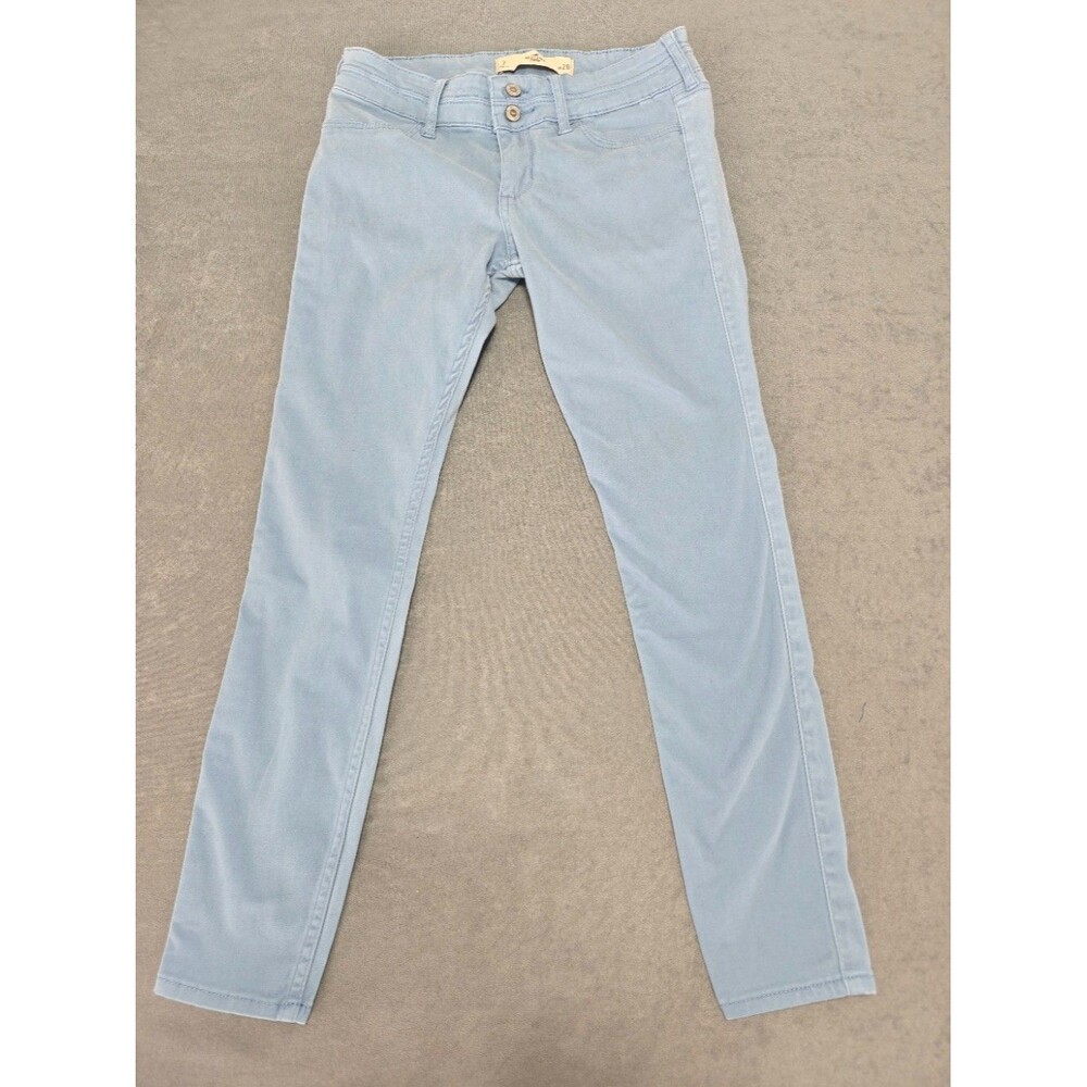 Hollister Womens Size 7 W28 Crop Skinny Jeans Light Blue Stretch Denim 25 Inseam